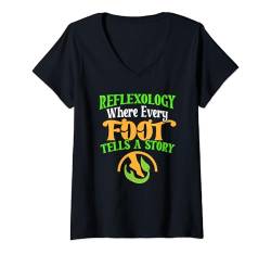 Damen Reflexologie-Reflexologe T-Shirt mit V-Ausschnitt von Reflexologist Reflexology