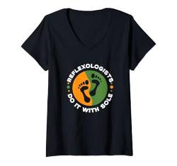 Damen Reflexologie-Reflexologe T-Shirt mit V-Ausschnitt von Reflexologist Reflexology