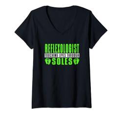 Damen Reflexologie-Reflexologe T-Shirt mit V-Ausschnitt von Reflexologist Reflexology