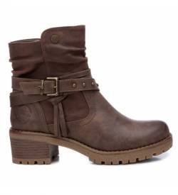 Refresh für Damen. 72394 Stiefeletten 072394 taupe - Absatzhöhe: 5cm (36), Braun, 3 bis 5 cm, Schnürsenkel, Lässig von Refresh