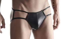 Regnes Fetish Planet Männer Dessous Wetlook Jock Slip in schwarz mit Bänder Herren Slip erotisch S von Regnes Fetish Planet