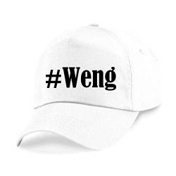 Reifen-Markt Base Cap Hashtag #Weng Größe Uni Farbe Weiss Druck Schwarz von Reifen-Markt