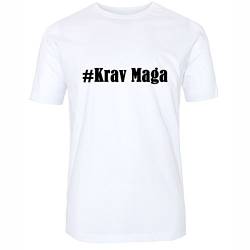 T-Shirt #Krav MAGA Größe XL Farbe Weiss Druck schwarz von Reifen-Markt