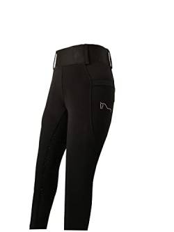 ReitsportPlus Reitleggings Damen 2.0 High Waist Silikon Vollbesatz Reithose Grip (S-36-38, Black, s) von ReitsportPlus