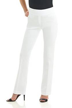 Rekucci Bequeme Hose Damen, Hineinschlüpfen Bootcut Hosen Damen (46 Kurz, Weiss) von Rekucci