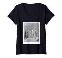 Damen Der Mond von Gustave Dore T-Shirt mit V-Ausschnitt von RelaxArtWorld