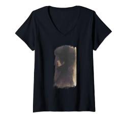 Damen Mädchen mit Hut und Umhang im Profil von Gustav Klimt (1898) T-Shirt mit V-Ausschnitt von RelaxArtWorld