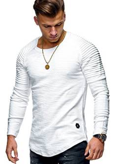 MT Styles Herren Oversize Sweatshirt Biker Pullover Hoodie MT-7311 [Weiß, M] von Rello & Reese