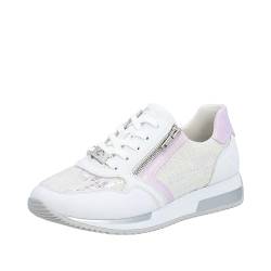 Remonte Damen D0H12 Sneaker, Weiss/Offwhite/Flieder / 80, 37 EU von Remonte