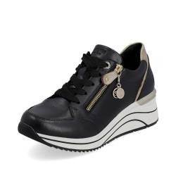 Remonte Damen Low-Top Sneaker D0T03, Frauen Halbschuhe,lose Einlage,schnürschuhe,schnürer,business,Freizeit,straßenschuhe,schwarz Kombi (01),36 EU von Remonte