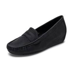 Remxi Damen-Loafers, Oxfords, Penny, Mokassins, Pumps, Slipper, Bootsschuh, weich, intelligente Arbeitsschuhe, Schwarz , 37 EU von Remxi