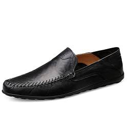 Remxi Herren Mokassins Slippers Lederschuhe Slip On Penny Loafers Fahren Klassische Bussnis Derby Oxford Schuhe Schwarz 47 EU von Remxi