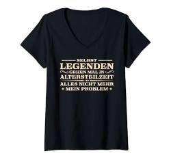 Damen Altersteilzeit Arbeitskollege Angehende Rente T-Shirt mit V-Ausschnitt von Rente Deko Renteneintritt Pension Mann