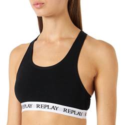 Replay Damen Bralette Sport-BH, B758 (Schwarz), M von Replay