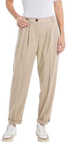 Replay Damen Stoffhose Baggy, Beige 769 (Beige), 26 von Replay