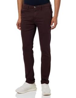 Replay Herren Chino Zeumar Slim-Fit Hyperflex X-Lite mit Stretch, Old Wine 377 (Rot), 38W / 32L von Replay