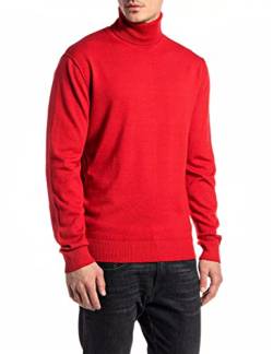 Replay Herren Pullover Rollkragenpullover aus Wolle, Dark Red 158 (Rot), L von Replay