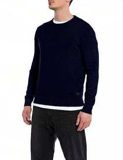 Replay Herren Pullover aus Wollmix, Royal Blue 487 (Blau), L von Replay