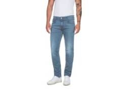 Slim-fit-Jeans REPLAY "ANBASS" Gr. 28, Länge 30, blau (light blau), Herren, Denim/Jeans, Obermaterial: 90% Baumwolle, 8% Polyester, 2% Elasthan, Jeans von Replay