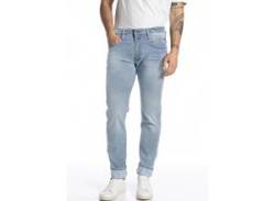 Slim-fit-Jeans REPLAY "Anbass Superstretch" Gr. 36, Länge 36, blau (light blau), Herren, Obermaterial: 94% Baumwolle, 4% Elastomultiester, 2% Elasthan, Jeans von Replay