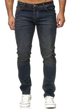 Reslad Jeans Herren Slim Fit Basic Herren-Hose Jeanshose Männer Jeans Hosen Stretch Denim RS-2091 Dunkelblau W31 / L32 von Reslad