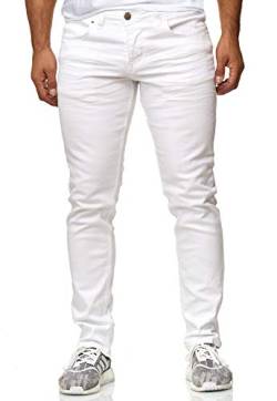 Reslad Jeans-Herren Slim Fit Basic Style Stretch-Denim Jeans-Hose RS-2063 (W32 / L34, Weiß) von Reslad