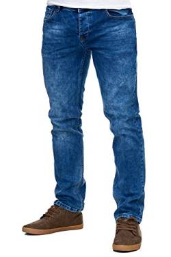 Reslad Jeans-Herren Slim Fit Basic Style Stretch-Denim Jeans-Hose RS-2063 Blau W30 / L34 von Reslad