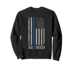 Flagge des Polizisten im Ruhestand, blaue dünne Linie, USA-Flagge Sweatshirt von Retired Police Officer Gifts For Men