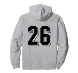 Nummer 26 Rückseite – Retro 80er 90er Jahre Team Trikot nummeriert Pullover Hoodie von Retro Back Numbers Soccer Birthday Apparel Gifts