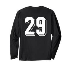 Nummer 29 Rückseite – Retro 80er 90er Jahre Team Trikot nummeriert Langarmshirt von Retro Back Numbers Soccer Birthday Apparel Gifts