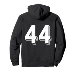 Nummer 44 Rückseite – Retro 80er 90er Jahre Team Trikot nummeriert Pullover Hoodie von Retro Back Numbers Soccer Birthday Apparel Gifts