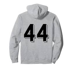 Nummer 44 Rückseite – Retro 80er 90er Jahre Team Trikot nummeriert Pullover Hoodie von Retro Back Numbers Soccer Birthday Apparel Gifts