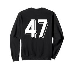 Nummer 47 Rückseite – Retro 80er 90er Jahre Team Trikot nummeriert Sweatshirt von Retro Back Numbers Soccer Birthday Apparel Gifts