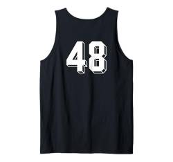 Nummer 48 Rückseite – Retro 80er 90er Jahre Team Trikot nummeriert Tank Top von Retro Back Numbers Soccer Birthday Apparel Gifts