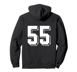 Nummer 55 Rückseite – Retro 80er 90er Jahre Team Trikot nummeriert Pullover Hoodie von Retro Back Numbers Soccer Birthday Apparel Gifts