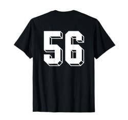 Nummer 56 Rückseite – Retro 80er 90er Jahre Team Trikot nummeriert T-Shirt von Retro Back Numbers Soccer Birthday Apparel Gifts