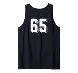 Nummer 65 Rückseite – Retro 80er 90er Jahre Team Trikot nummeriert Tank Top von Retro Back Numbers Soccer Birthday Apparel Gifts