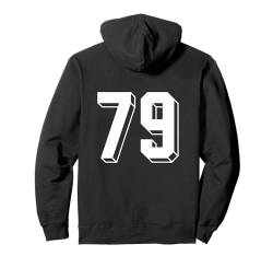 Nummer 79 Rückseite – Retro 80er 90er Jahre Team Trikot nummeriert Pullover Hoodie von Retro Back Numbers Soccer Birthday Apparel Gifts