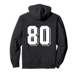 Nummer 80 Rückseite – Retro 80er 90er Jahre Team Trikot nummeriert Pullover Hoodie von Retro Back Numbers Soccer Birthday Apparel Gifts