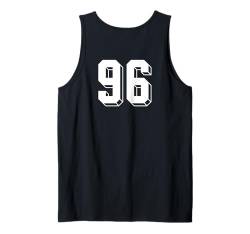 Nummer 96 Rückseite – Retro 80er 90er Jahre Team Trikot nummeriert Tank Top von Retro Back Numbers Soccer Birthday Apparel Gifts