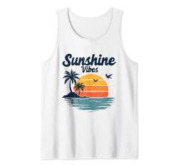 Lustiger Sonnenschein Vibes Urlaub Strand Vintage 70er Jahre Retro niedlich Tank Top von Retro Beach Vacation Summer Quotes apparels