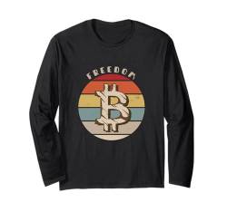 Freiheit - Vintage Bitcoin Crypto Believer Langarmshirt von Retro Bitcoin Apparel Gifts