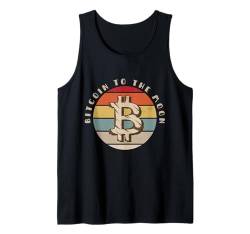 Mit Bitcoin zum Mond — Vintage Bitcoin Crypto Believer Tank Top von Retro Bitcoin Apparel Gifts