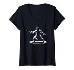 Damen Jesus Fechten – Lustiger christlicher religiöser Zaunsport T-Shirt mit V-Ausschnitt von Retro Christian Apparel Jesus Merch Gifts