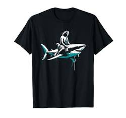 Jesus reitet einen Hai – lustiger christlicher religiöser Hai-Liebhaber T-Shirt von Retro Christian Apparel Jesus Merch Gifts