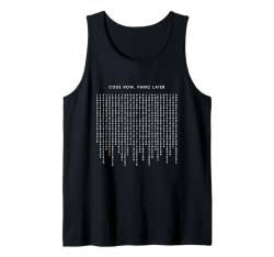 Code Now Panic Later - Lustiger minimalistischer Programmierer Tank Top von Retro Coding Programming Apparel Gifts