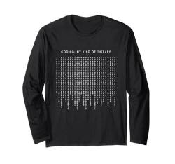 Coding My Kind Of Therapy - Lustiger minimalistischer Programmierer Langarmshirt von Retro Coding Programming Apparel Gifts