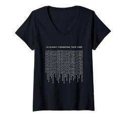 Damen Stille Korrektur Ihres Codes – lustiger, minimalistischer Programmierer T-Shirt mit V-Ausschnitt von Retro Coding Programming Apparel Gifts