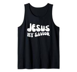 Jesus My Savior - Groovy Christian Faith Religiös Tank Top von Retro Groovy Jesus Apparel Gifts