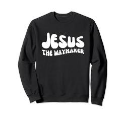 Jesus der Wegmacher - Groovy Christian Faith Religious Sweatshirt von Retro Groovy Jesus Apparel Gifts